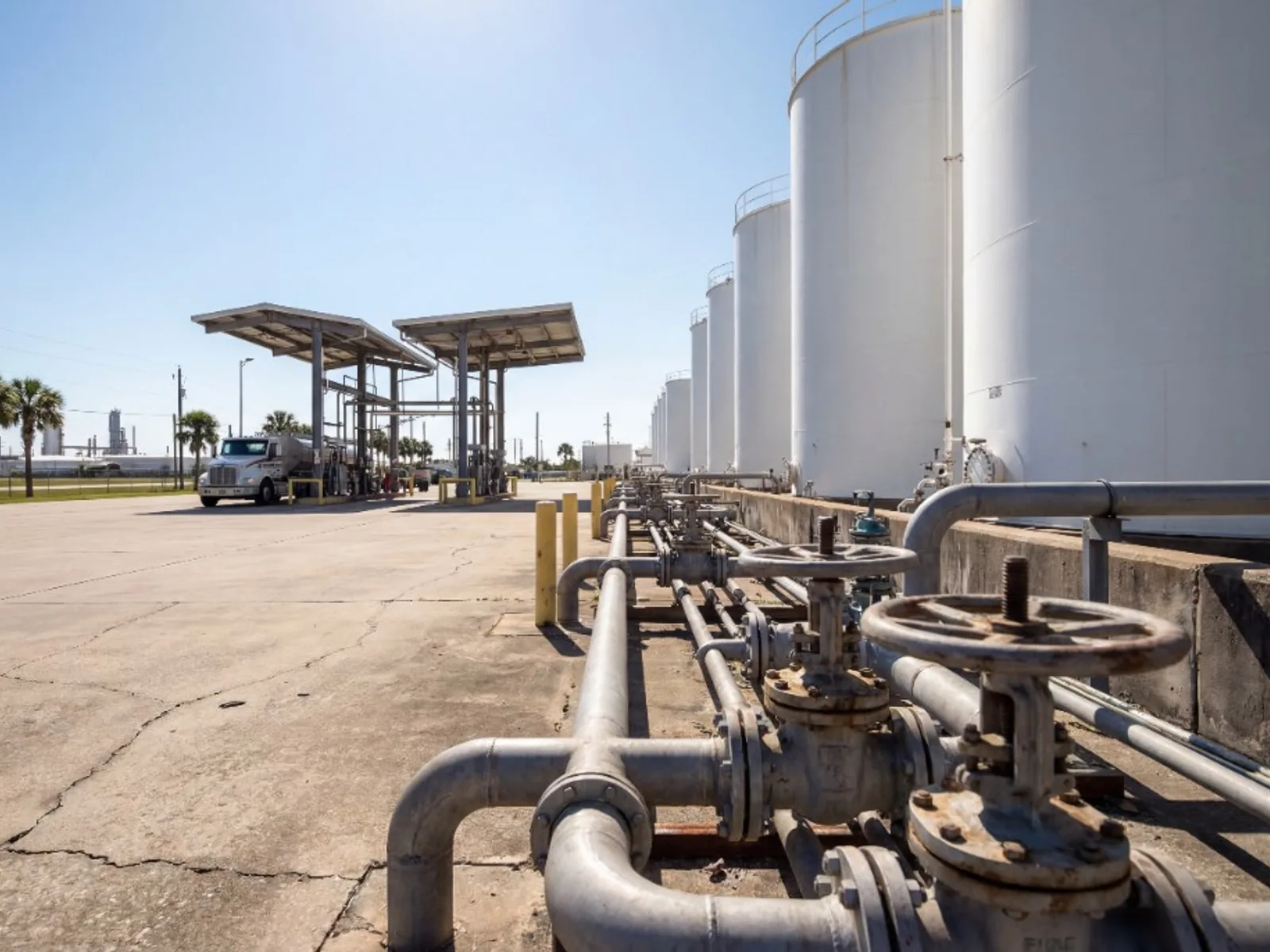 Fuel storage terminal infrastructure and transfer lines